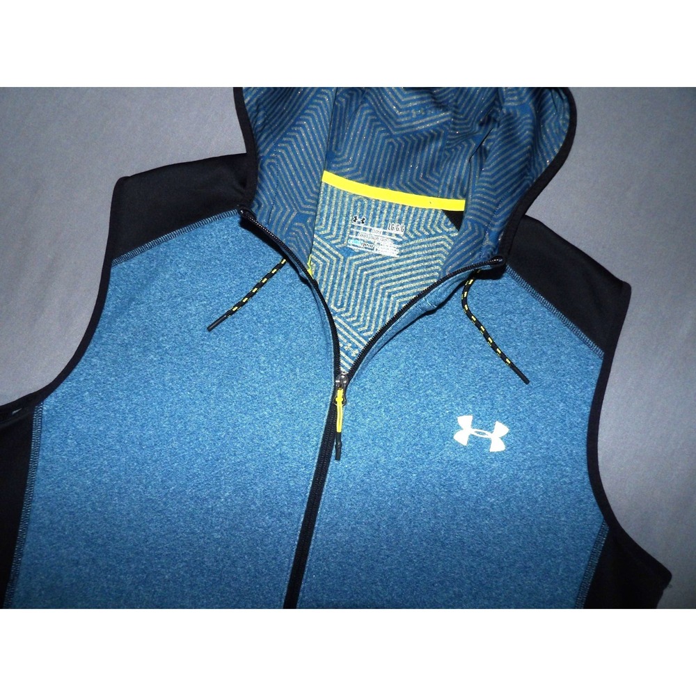 Under Armour Cold Gear Zip-Up Hooded Fleece Vest Jacket Men's Large